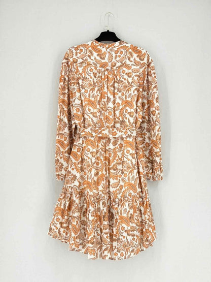 Pre - loved MAJE Orange Paisley Print Size US 8 Short Dress at Reems Closet