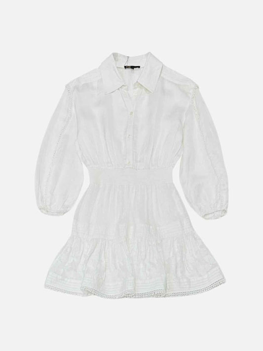 Pre - loved MAJE Patchwork White Mini Dress at Reems Closet