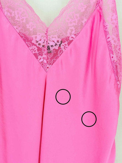 Pre - loved MAJE Pink Lace Trim Size Medium Top at Reems Closet