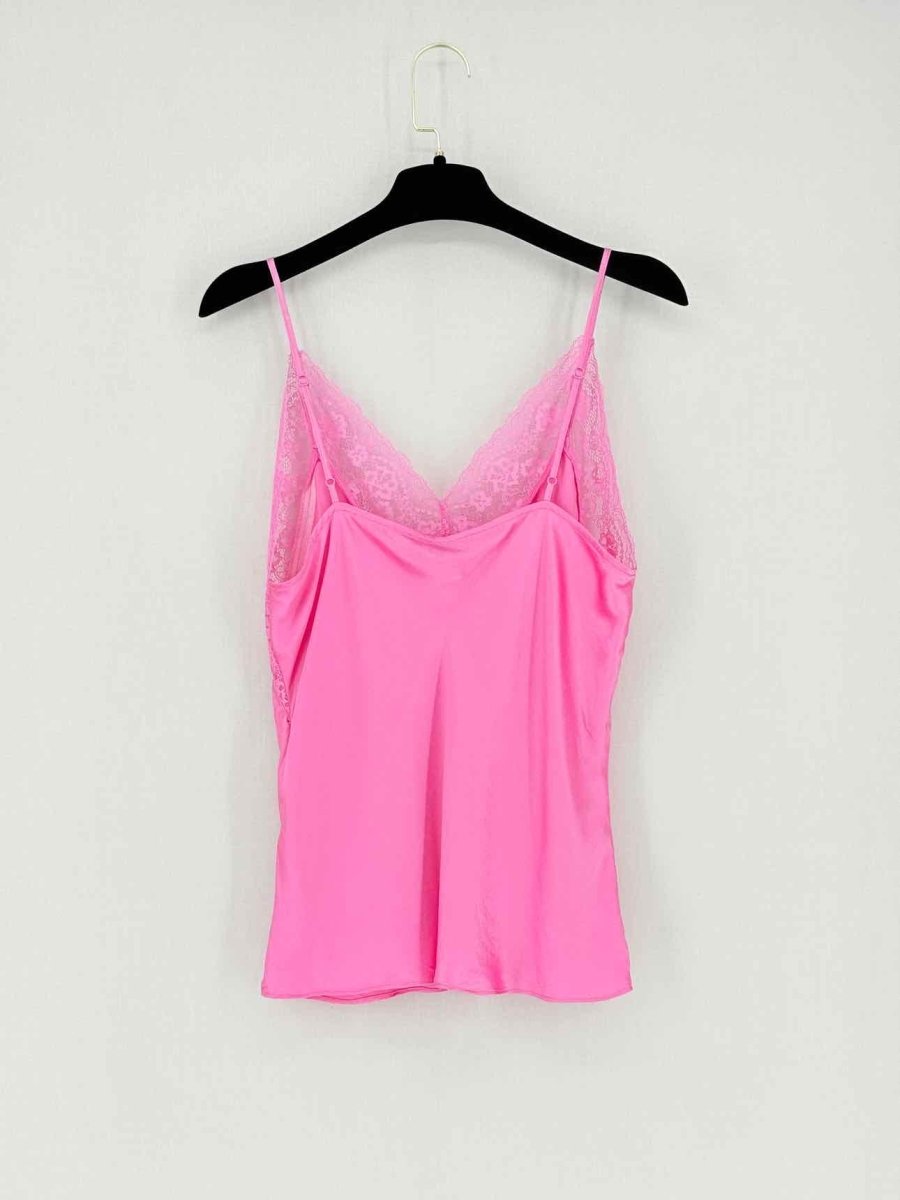 Pre - loved MAJE Pink Lace Trim Size Medium Top at Reems Closet