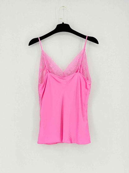 Pre - loved MAJE Pink Lace Trim Size Medium Top at Reems Closet