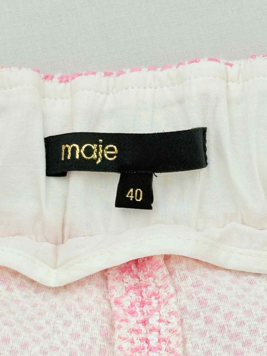 Pre - loved MAJE Pink Tweed Size US 8 Shorts at Reems Closet