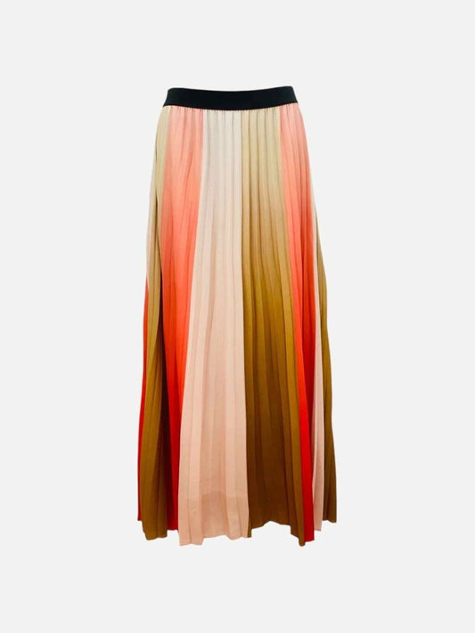 Pre - loved MAJE Pleated Pink Multicolor Long Skirt at Reems Closet