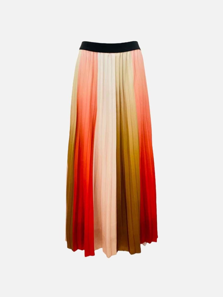 Pre - loved MAJE Pleated Pink Multicolor Long Skirt at Reems Closet