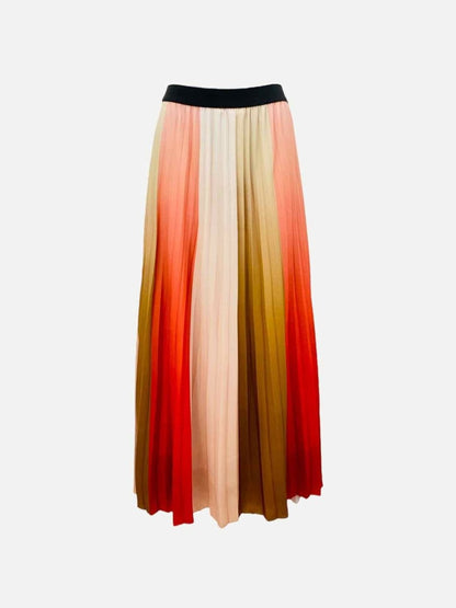 Pre - loved MAJE Pleated Pink Multicolor Long Skirt at Reems Closet