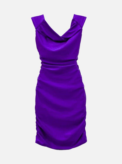 Pre - loved MAJE Purple Cutout Knee Length Bodycon Dress at Reems Closet