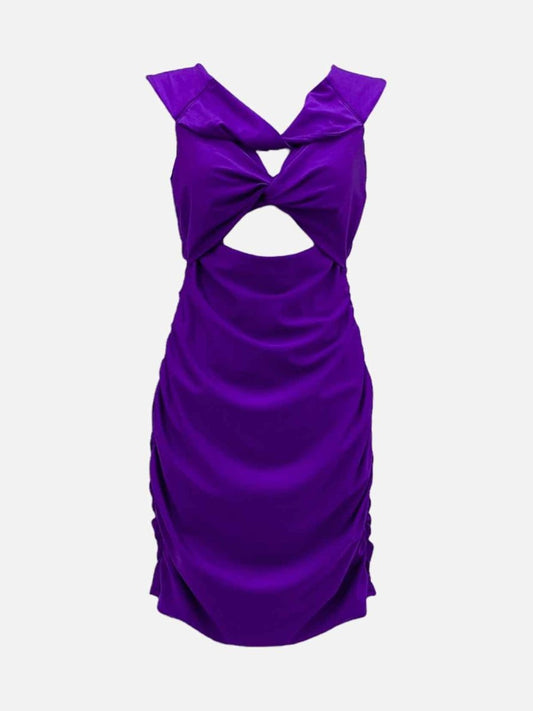 Pre - loved MAJE Purple Cutout Knee Length Bodycon Dress at Reems Closet