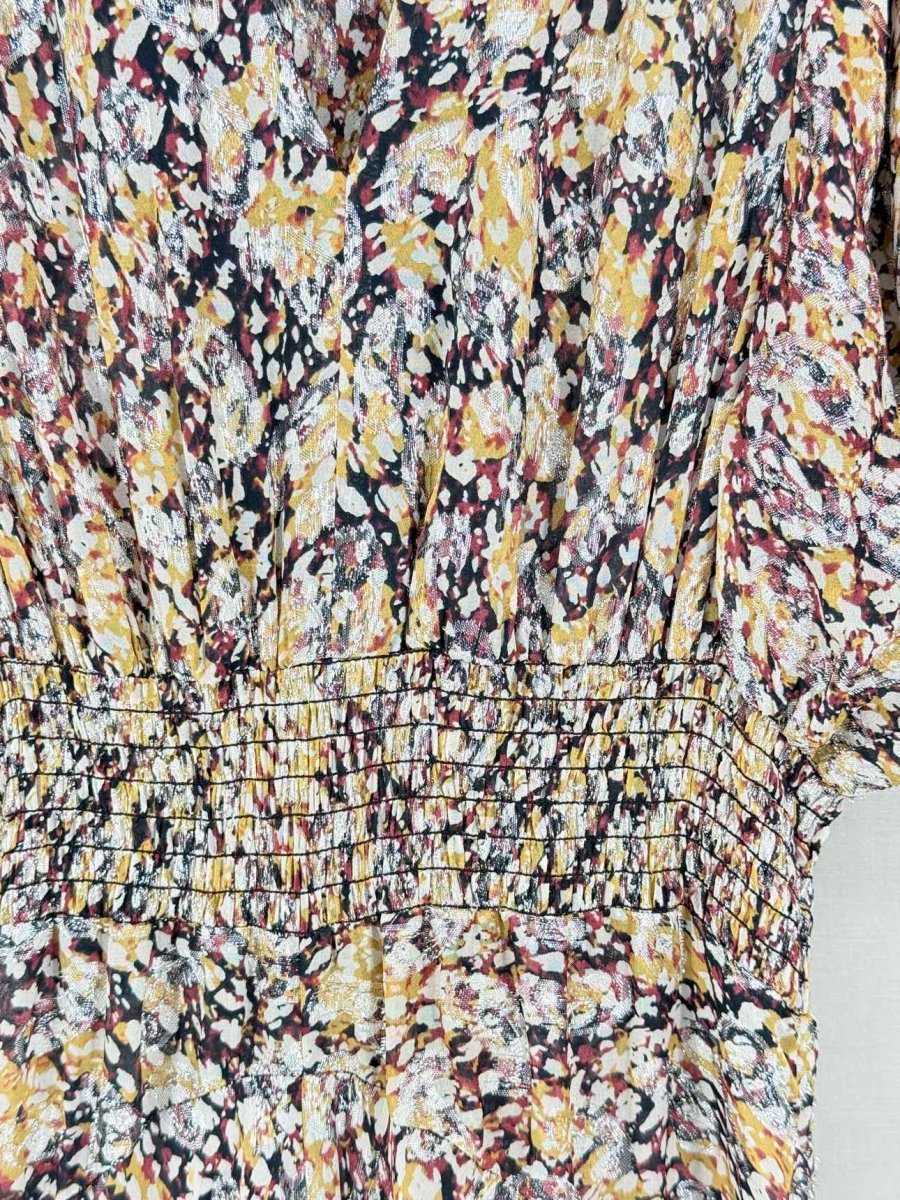 Pre-loved MAJE Rachelle White Multicolor Size US 6 Midi Dress at Reems Closet