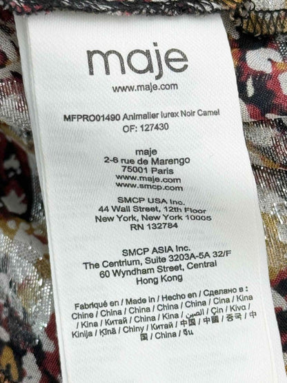 Pre-loved MAJE Rachelle White Multicolor Size US 6 Midi Dress at Reems Closet
