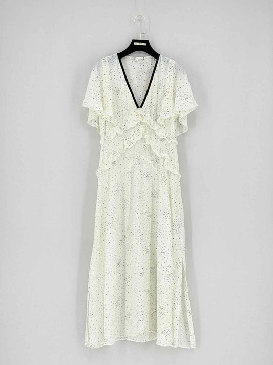 Pre - loved MAJE Racky Off - white & Black Size US 4 Midi Dress at Reems Closet