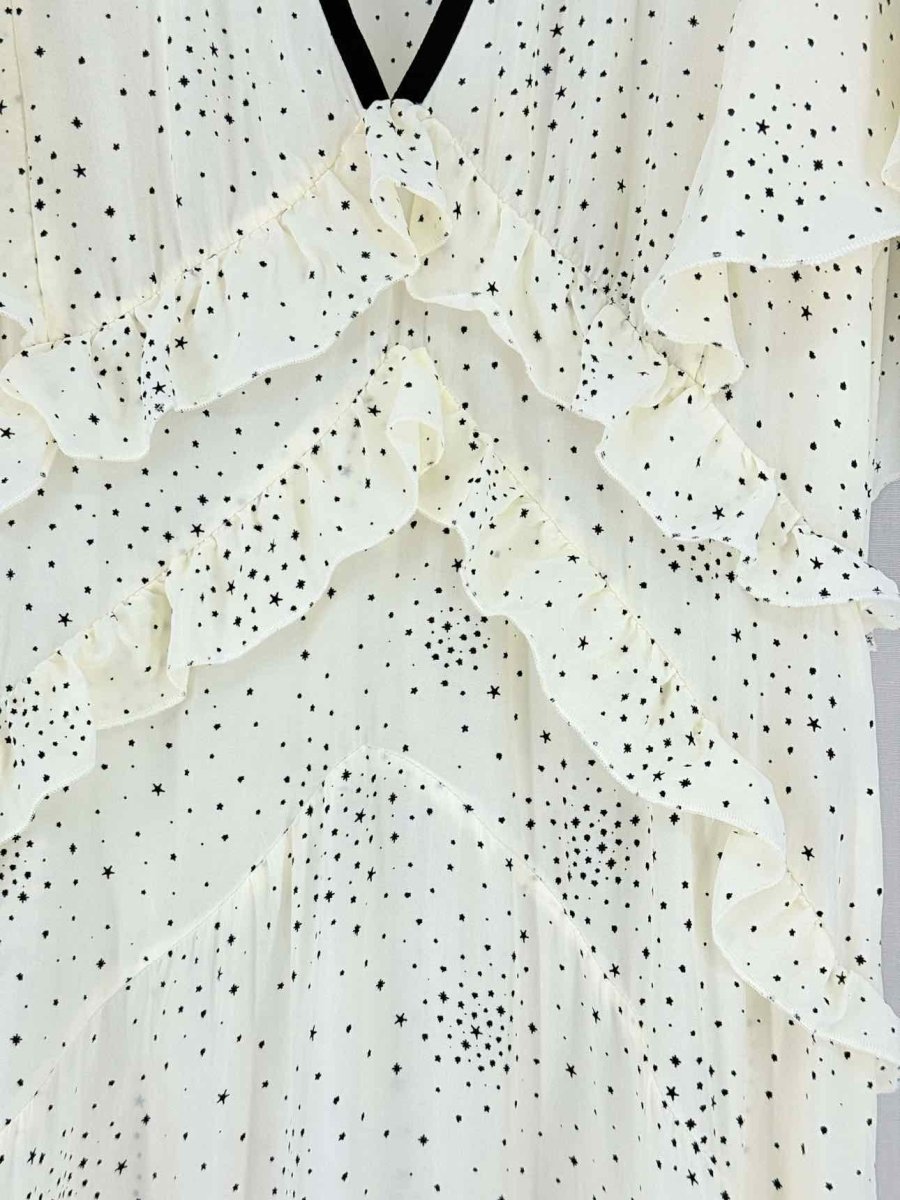 Pre - loved MAJE Racky Off - white & Black Size US 4 Midi Dress at Reems Closet