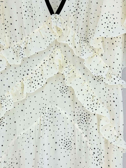 Pre - loved MAJE Racky Off - white & Black Size US 4 Midi Dress at Reems Closet