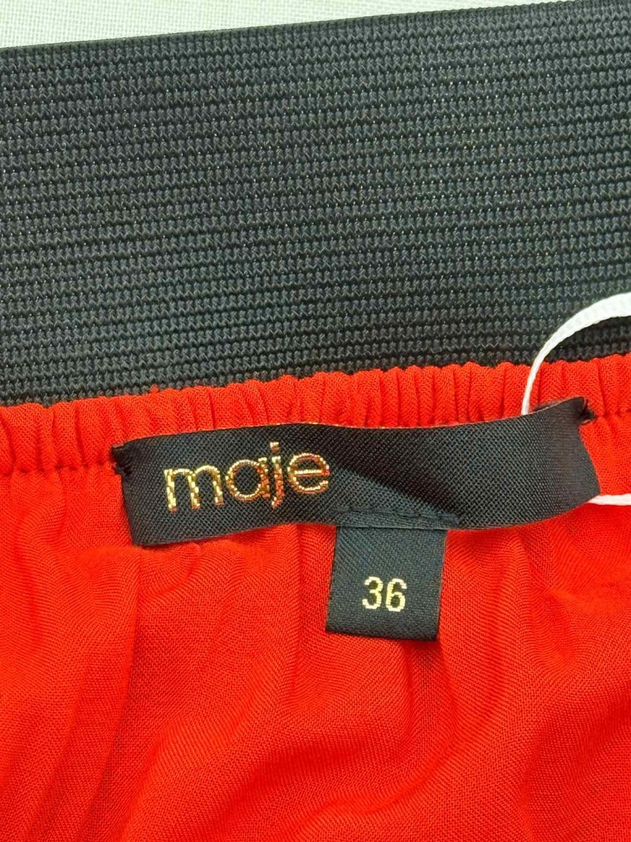 Pre - loved MAJE Red Pleated Size US 6 Midi Skirt at Reems Closet
