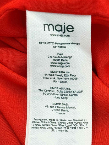 Pre - loved MAJE Red Pleated Size US 6 Midi Skirt at Reems Closet