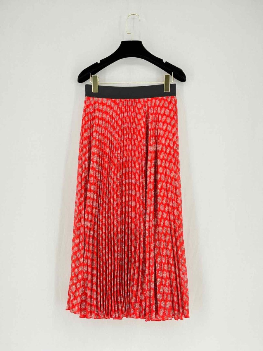 Pre - loved MAJE Red Pleated Size US 6 Midi Skirt at Reems Closet