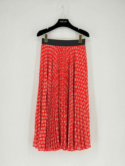 Pre - loved MAJE Red Pleated Size US 6 Midi Skirt at Reems Closet