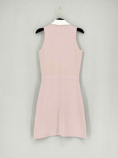 Pre - loved MAJE Revisto Knit Pink Size US 2 Short Dress at Reems Closet