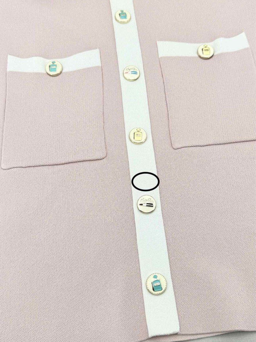 Pre - loved MAJE Revisto Knit Pink Size US 2 Short Dress at Reems Closet