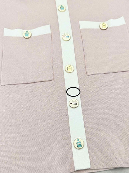 Pre - loved MAJE Revisto Knit Pink Size US 2 Short Dress at Reems Closet