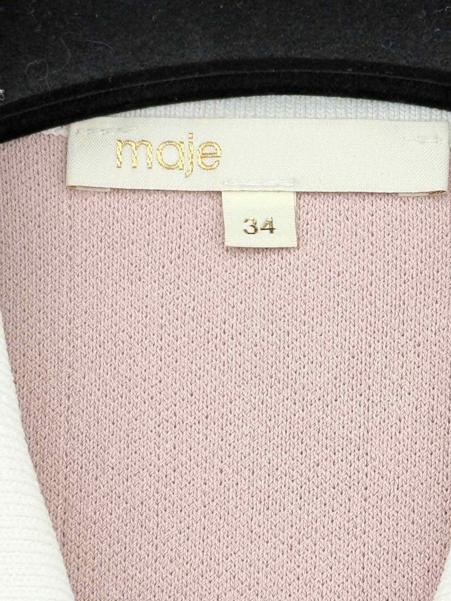 Pre - loved MAJE Revisto Knit Pink Size US 2 Short Dress at Reems Closet