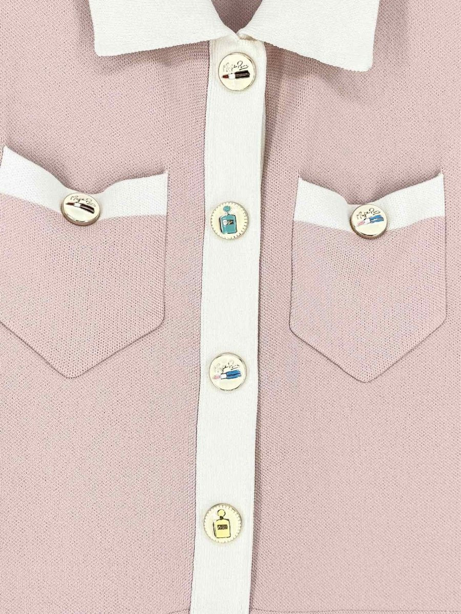 Pre - loved MAJE Revisto Knit Pink Size US 2 Short Dress at Reems Closet