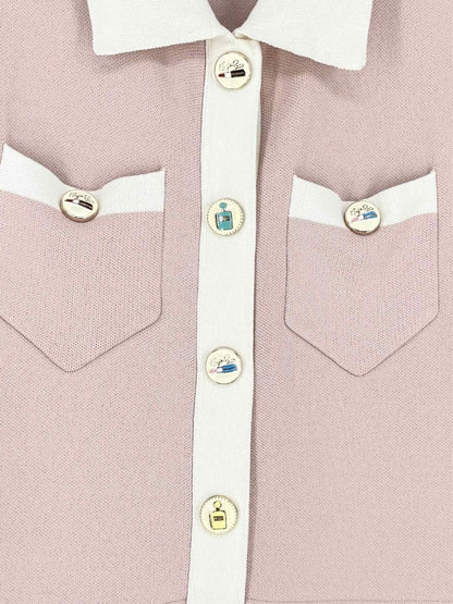 Pre - loved MAJE Revisto Knit Pink Size US 2 Short Dress at Reems Closet