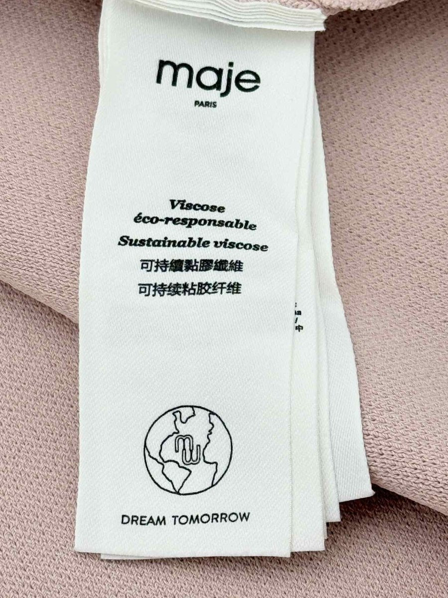 Pre - loved MAJE Revisto Knit Pink Size US 2 Short Dress at Reems Closet