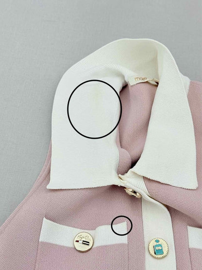 Pre - loved MAJE Revisto Knit Pink Size US 2 Short Dress at Reems Closet