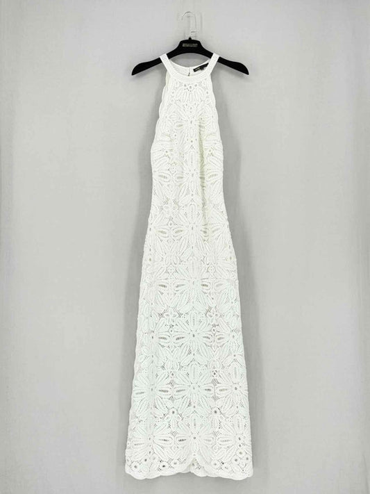Pre - loved MAJE Ribambelle White Size US 6 Long Dress at Reems Closet