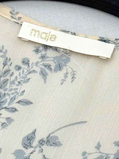 Pre-loved MAJE Rima Beige Floral Print Size US 4 Midi Dress at Reems Closet