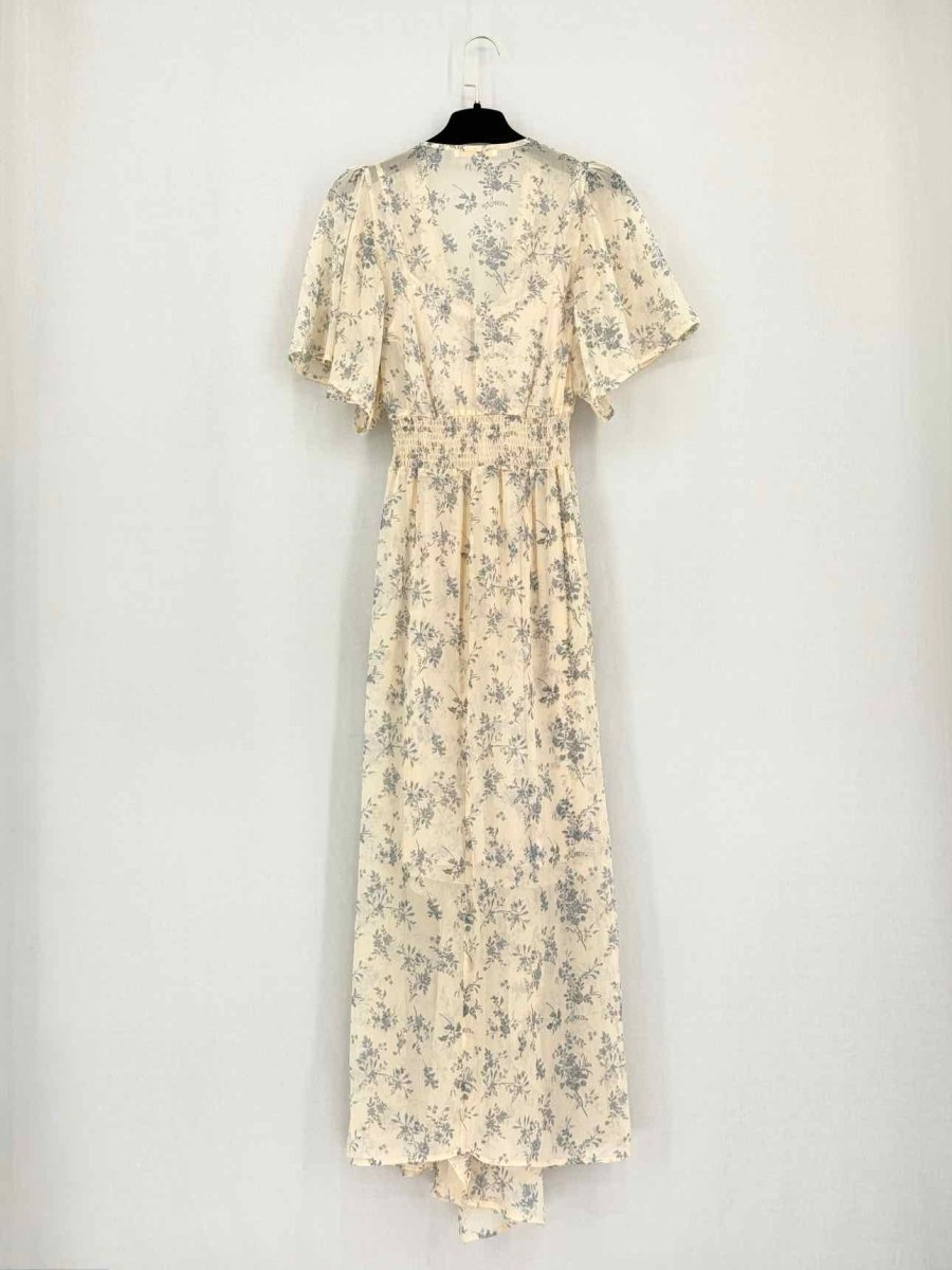 Pre-loved MAJE Rima Beige Floral Print Size US 4 Midi Dress at Reems Closet