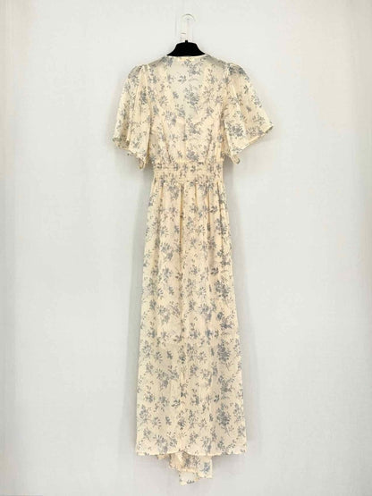 Pre-loved MAJE Rima Beige Floral Print Size US 4 Midi Dress at Reems Closet