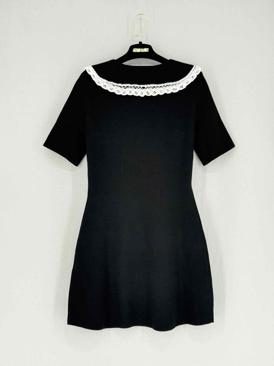 Pre - loved MAJE Rimandal Black Size US 8 Short Dress at Reems Closet
