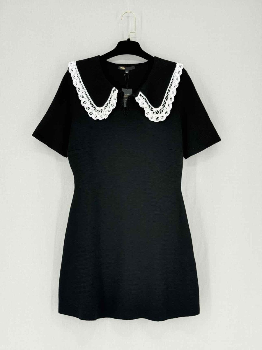 Pre - loved MAJE Rimandal Black Size US 8 Short Dress at Reems Closet