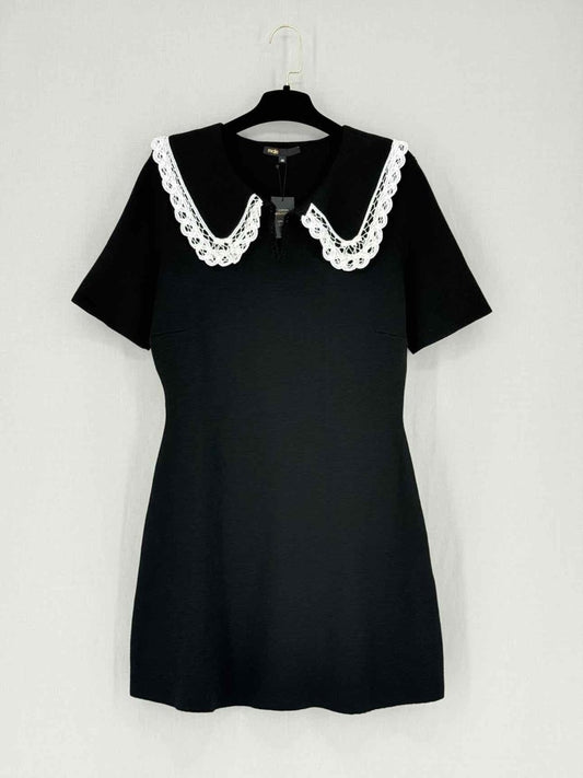 Pre - loved MAJE Rimandal Black Size US 8 Short Dress at Reems Closet
