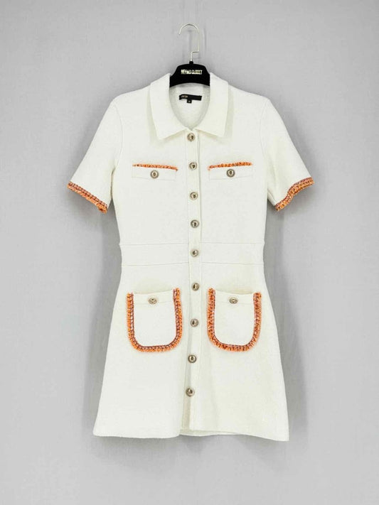 Pre - loved MAJE Risal Cream Size US 4 Short Dress at Reems Closet