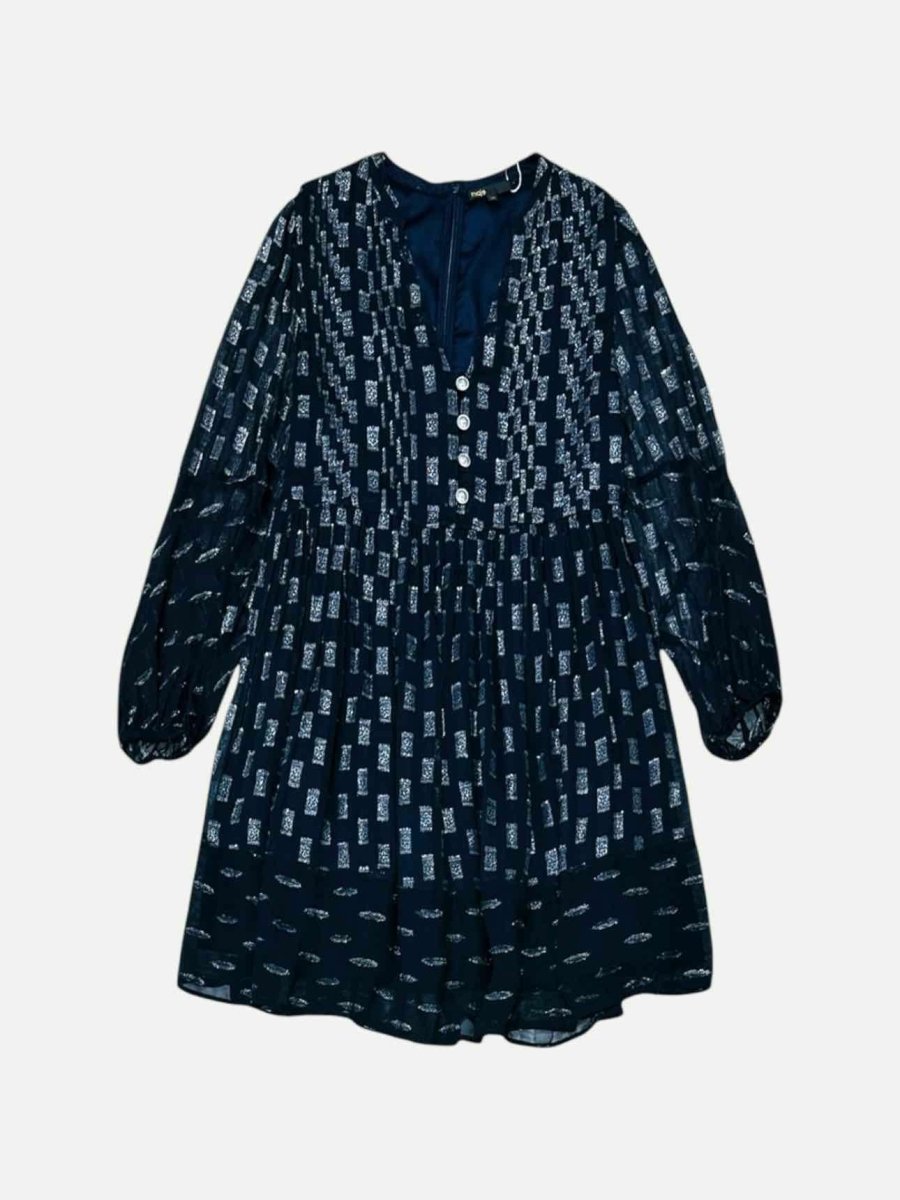 Pre - loved MAJE Romania Navy Blue Short Dress US6 at Reems Closet