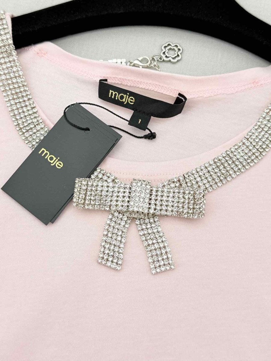 Pre - loved MAJE Rose Pink Size Small T-shirt at Reems Closet