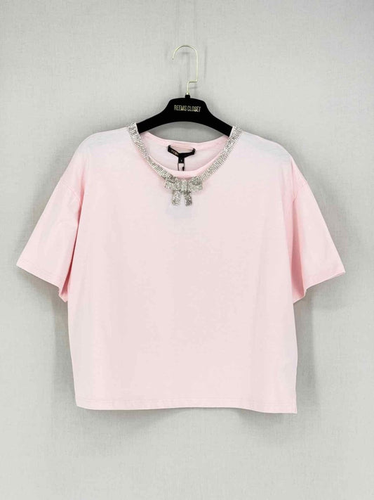 Pre - loved MAJE Rose Pink Size Small T-shirt at Reems Closet