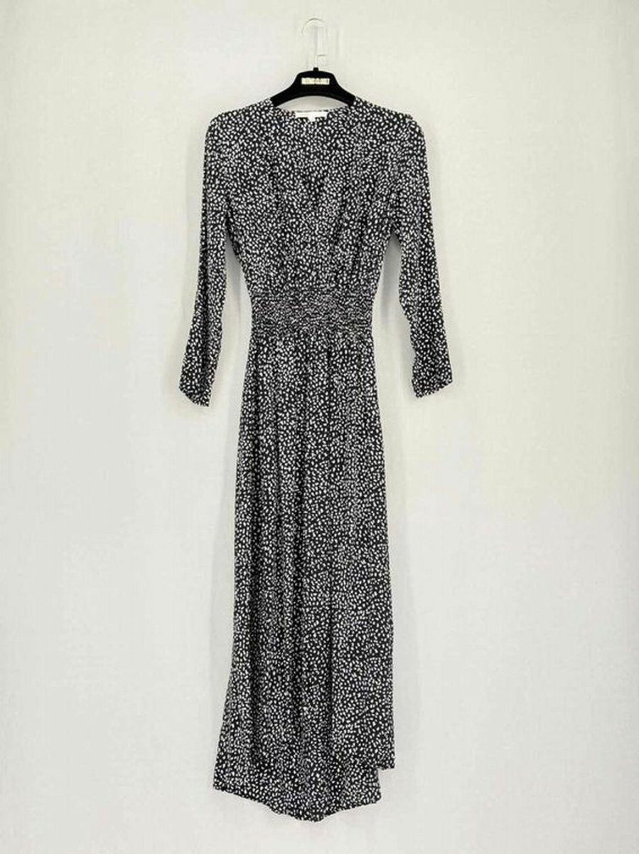 Pre-loved MAJE Rosila Black & White Size US 4 Midi Dress at Reems Closet