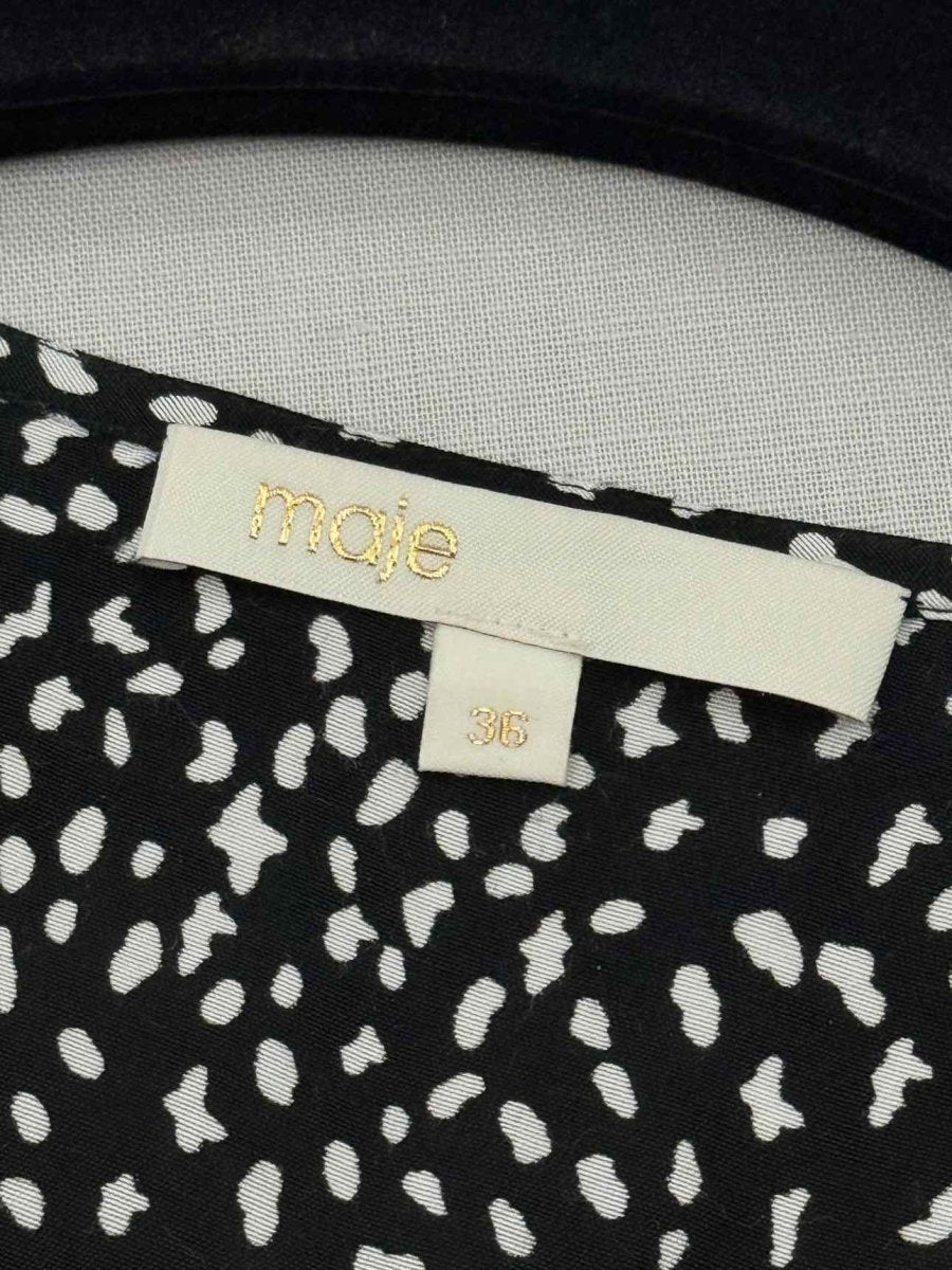 Pre-loved MAJE Rosila Black & White Size US 4 Midi Dress at Reems Closet