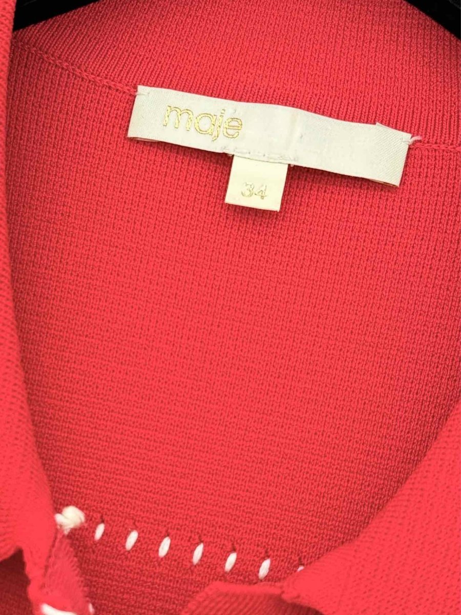 Pre - loved MAJE Ross Red Size US 2 Short Dress at Reems Closet