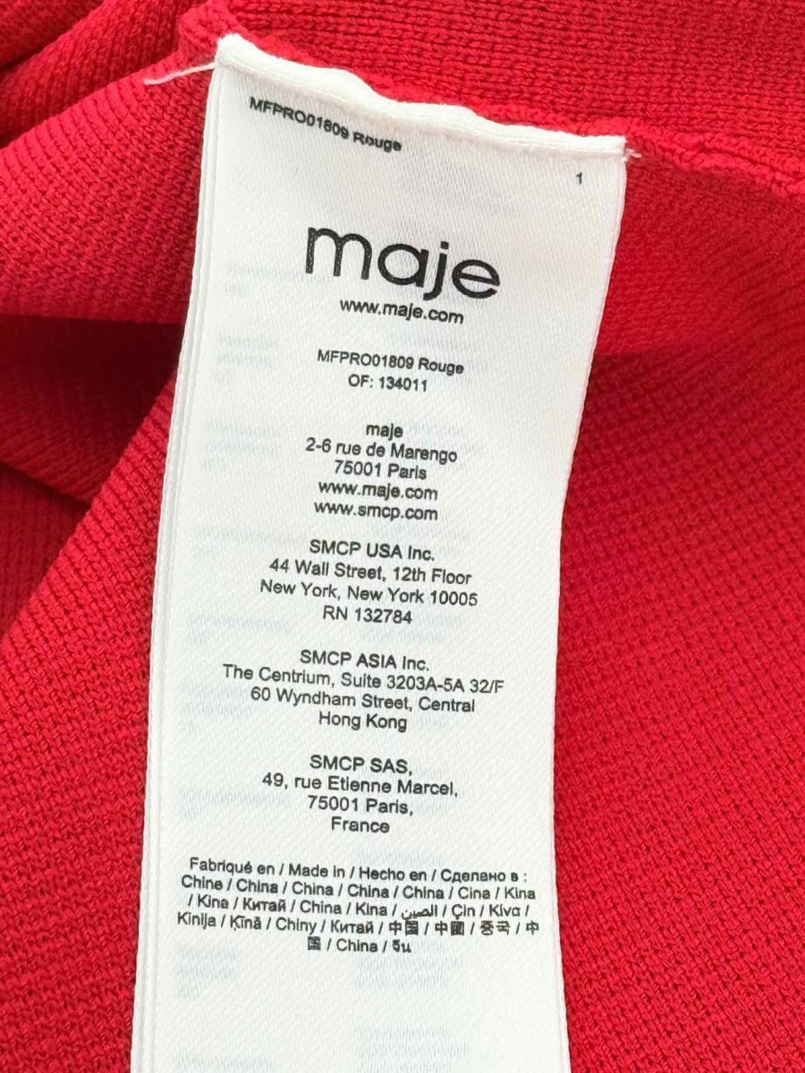 Pre - loved MAJE Ross Red Size US 2 Short Dress at Reems Closet