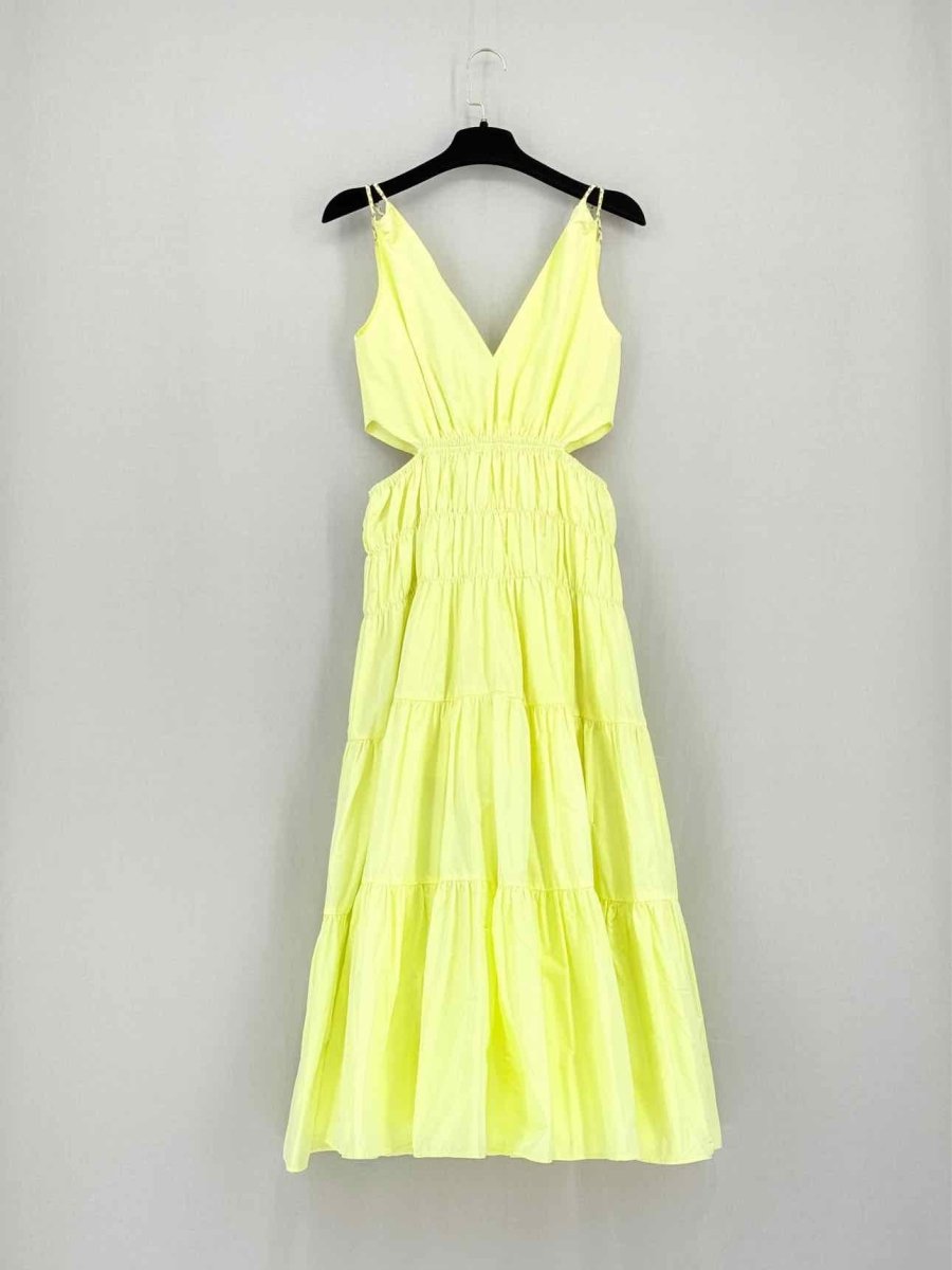 Pre - loved MAJE Runnala Yellow Size US 4 Midi Dress at Reems Closet