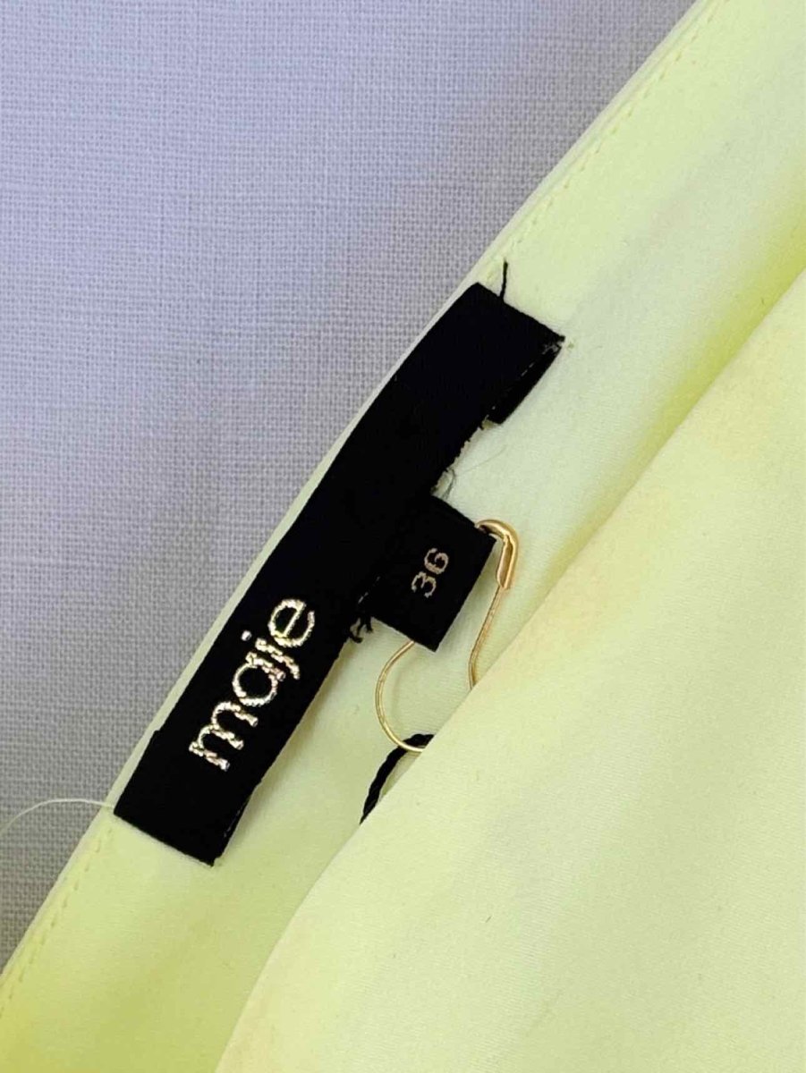 Pre - loved MAJE Runnala Yellow Size US 4 Midi Dress at Reems Closet