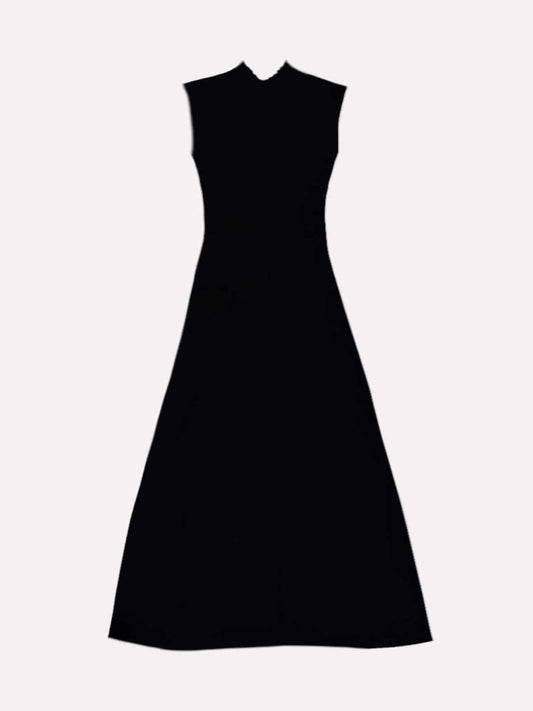 Pre - loved MAJE Sleeveless Black Long Dress at Reems Closet