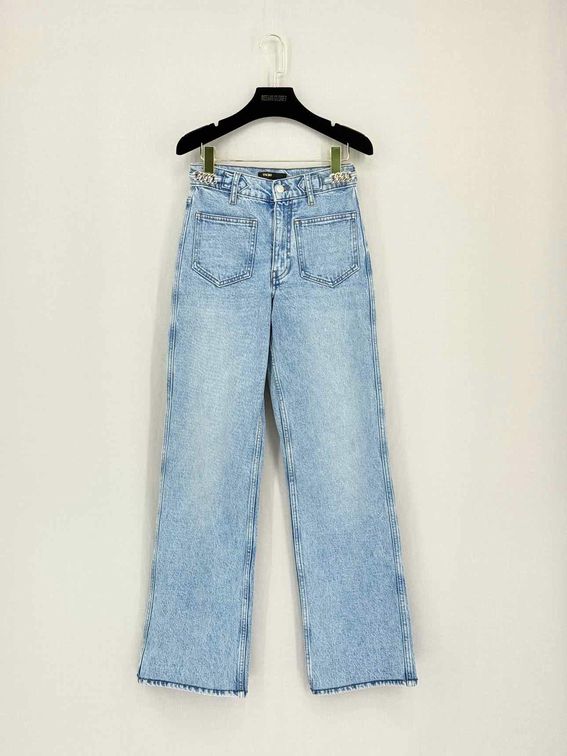 Pre-loved MAJE Straight Leg Faded Blue Size 24 Jeans at Reems Closet