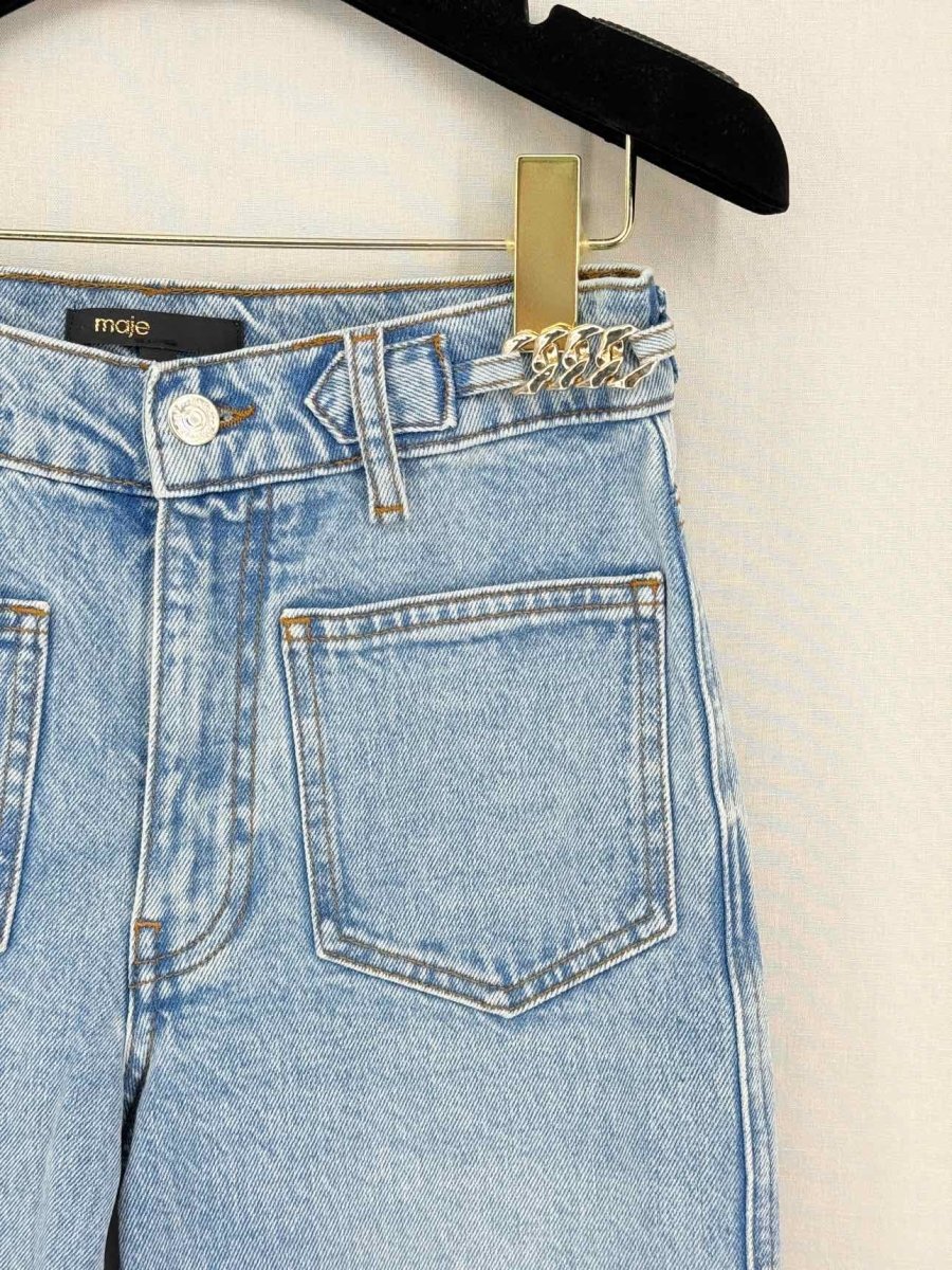 Pre-loved MAJE Straight Leg Faded Blue Size 24 Jeans at Reems Closet