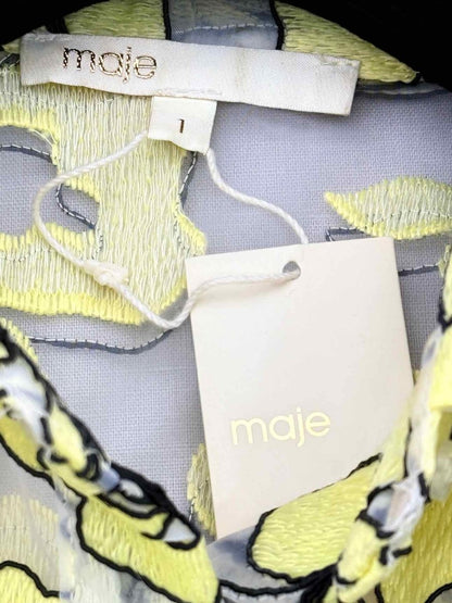 Pre - loved MAJE Yellow Multicolor Size Small Knee Length Dress at Reems Closet