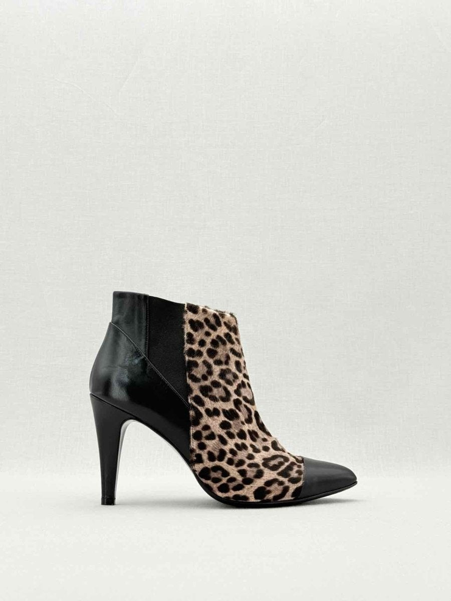 Pre - loved MALENE BIGER Black & Brown Size EU 38 Ankle Boots at Reems Closet